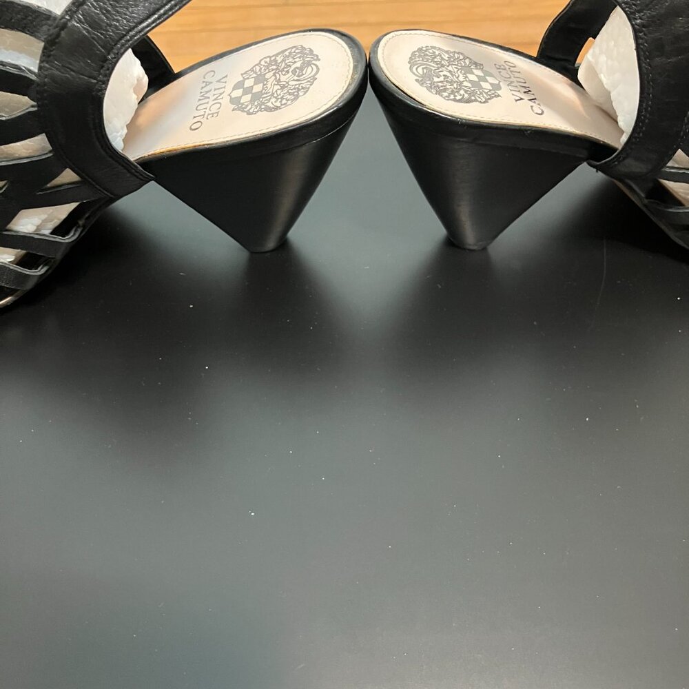 Vince Camuto Black Leather Sandals 10M NWOT/NWOB - Picture 9 of 10